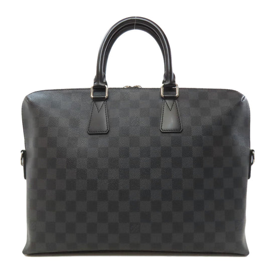 LOUIS VUITTON Business bag N48224 Damier canvas gray Porto Documan Jule PDJ mens Used Authentic