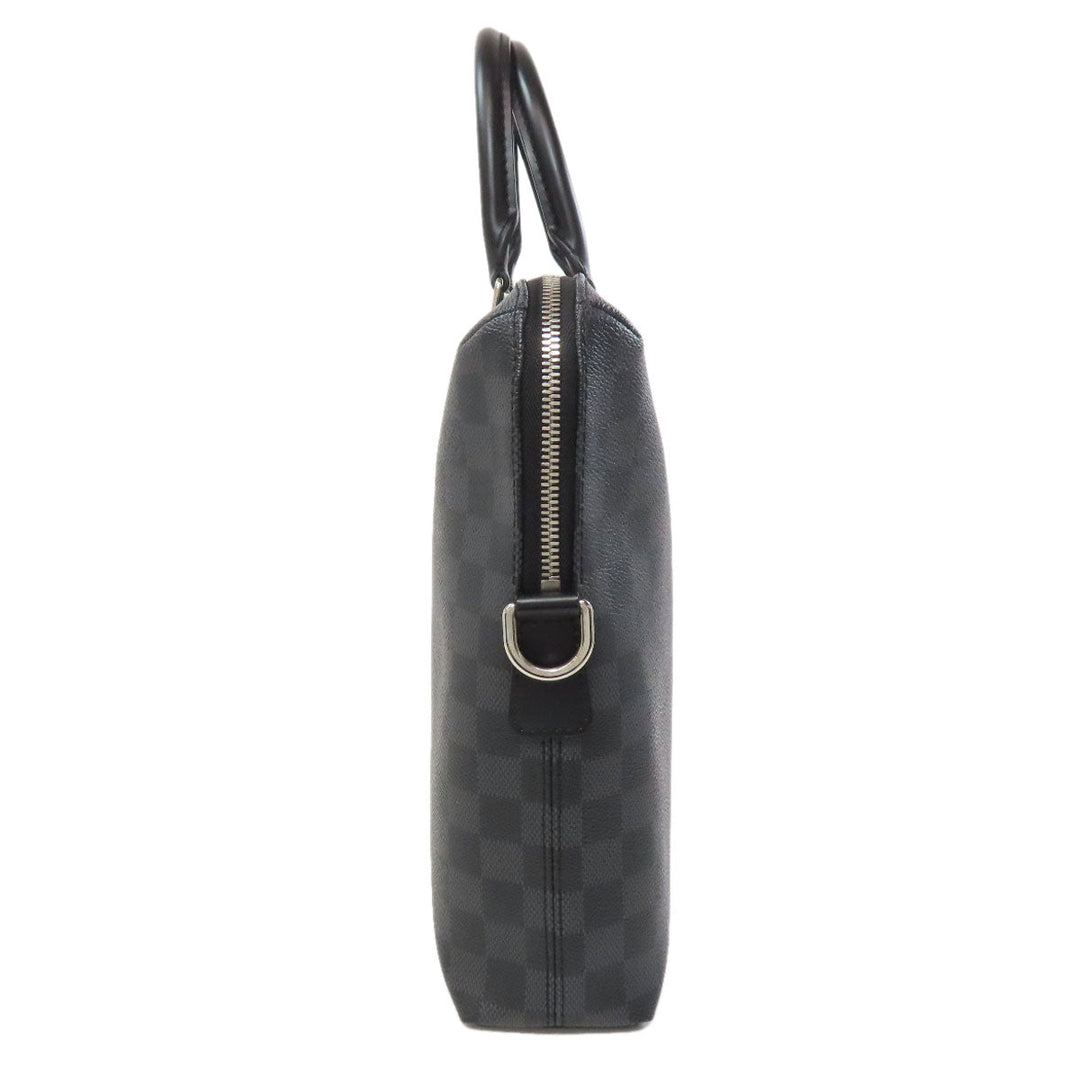 LOUIS VUITTON Business bag N48224 Damier canvas gray Porto Documan Jule PDJ mens Used Authentic