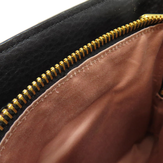 MIUMIU Handbag leather black 2WAY Women Used Authentic