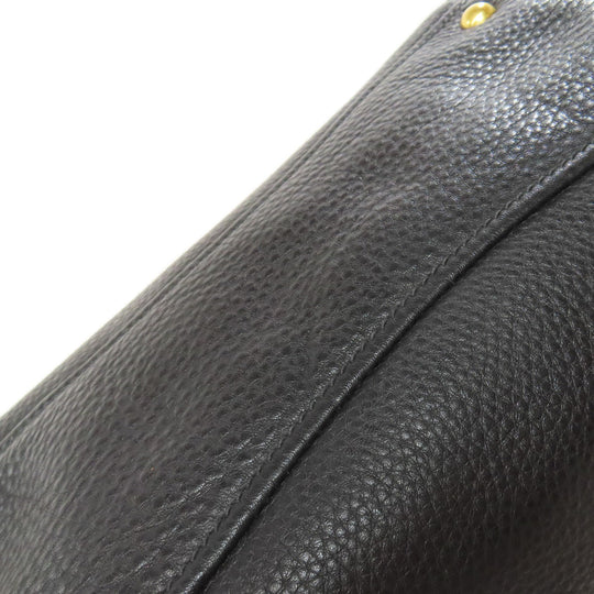 MIUMIU Handbag leather black 2WAY Women Used Authentic