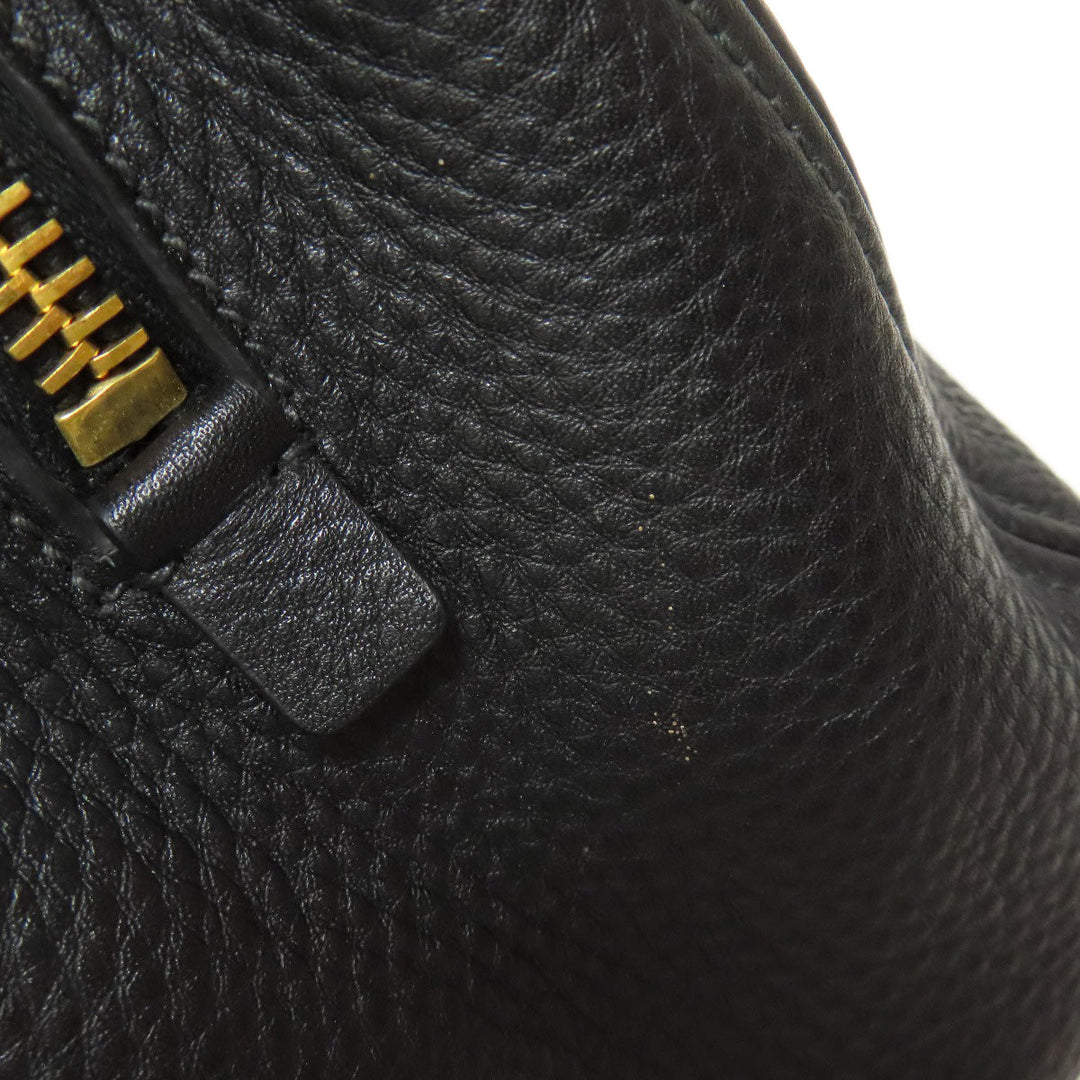 MIUMIU Handbag leather black 2WAY Women Used Authentic