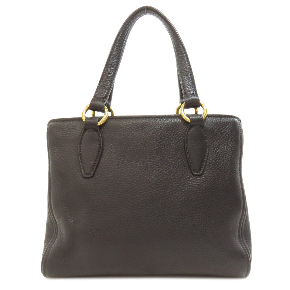 MIUMIU Handbag leather black 2WAY Women Used Authentic