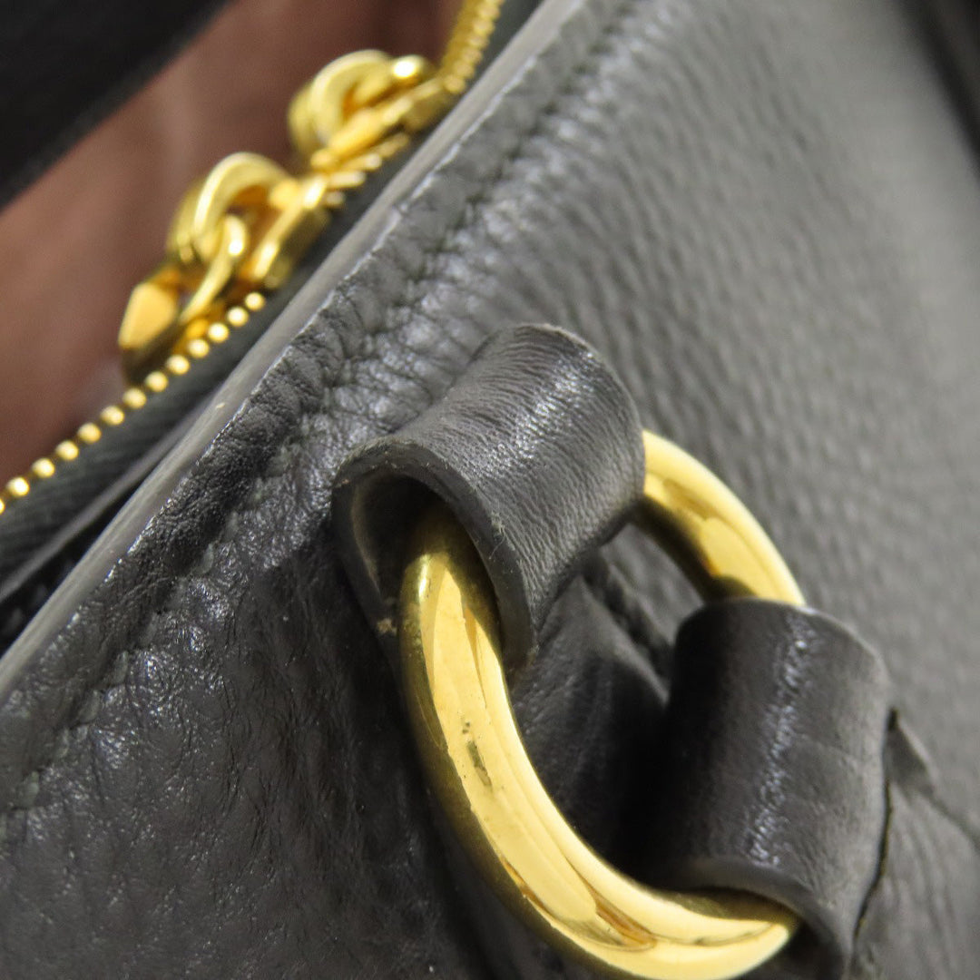MIUMIU Handbag leather black 2WAY Women Used Authentic