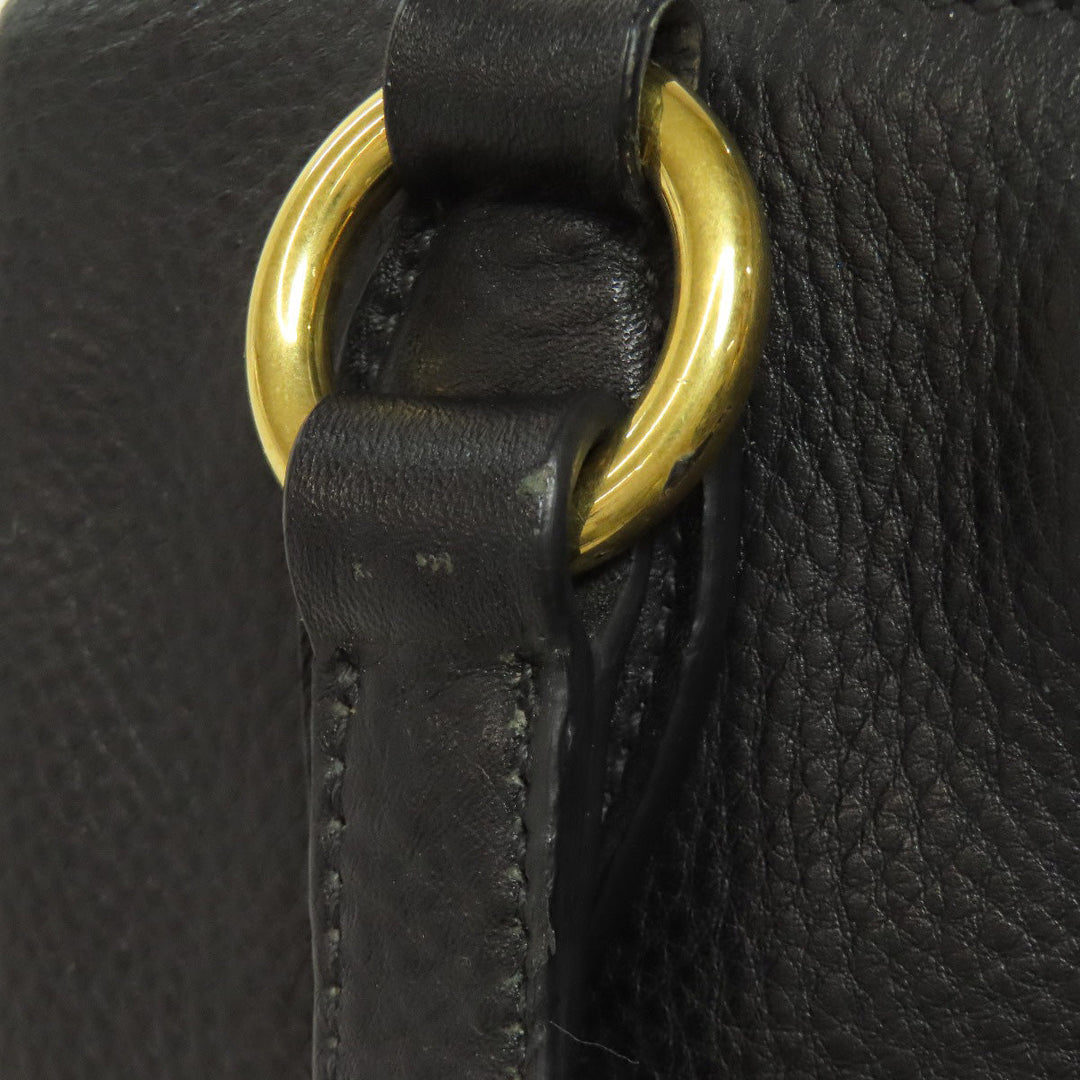 MIUMIU Handbag leather black 2WAY Women Used Authentic