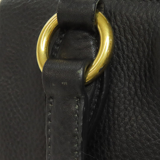 MIUMIU Handbag leather black 2WAY Women Used Authentic