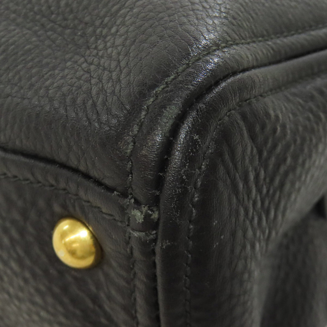 MIUMIU Handbag leather black 2WAY Women Used Authentic