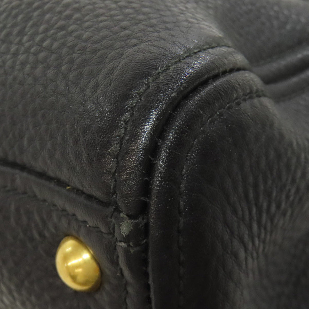 MIUMIU Handbag leather black 2WAY Women Used Authentic