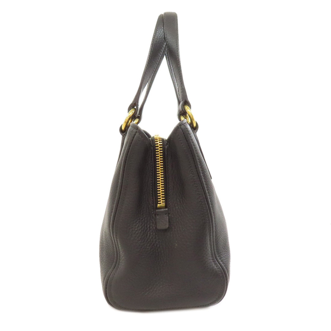 MIUMIU Handbag leather black 2WAY Women Used Authentic