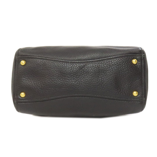 MIUMIU Handbag leather black 2WAY Women Used Authentic