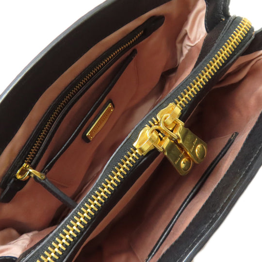MIUMIU Handbag leather black 2WAY Women Used Authentic