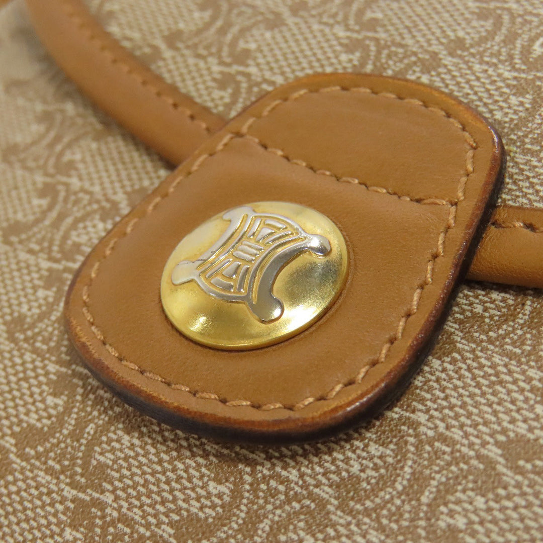 CELINE Shoulder Bag PVC beige Macadam Pattern