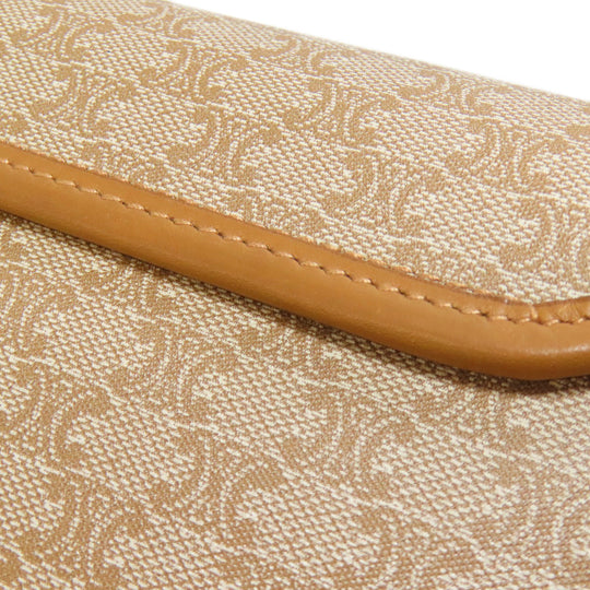 CELINE Shoulder Bag PVC beige Macadam Pattern