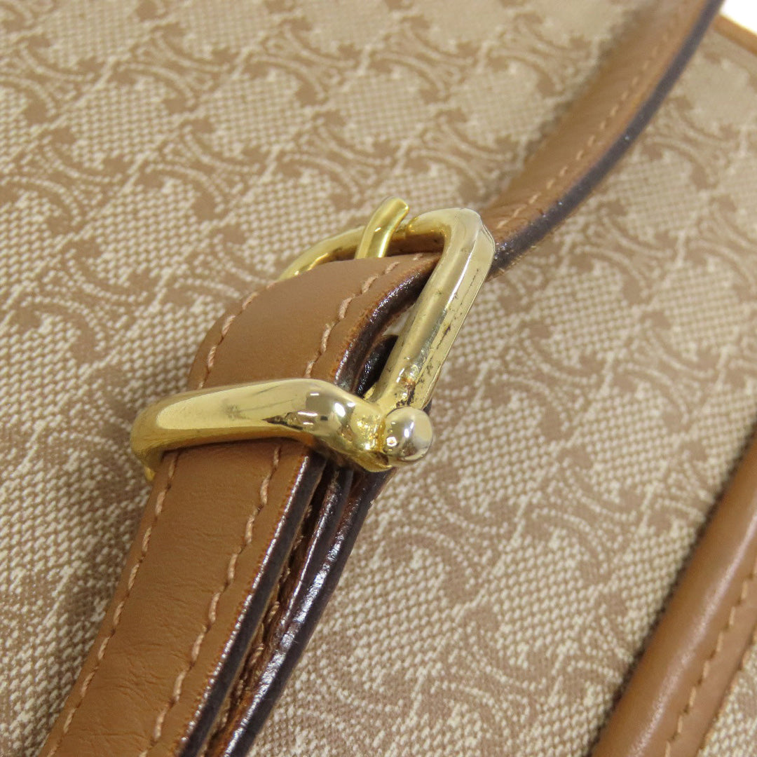 CELINE Shoulder Bag PVC beige Macadam Pattern