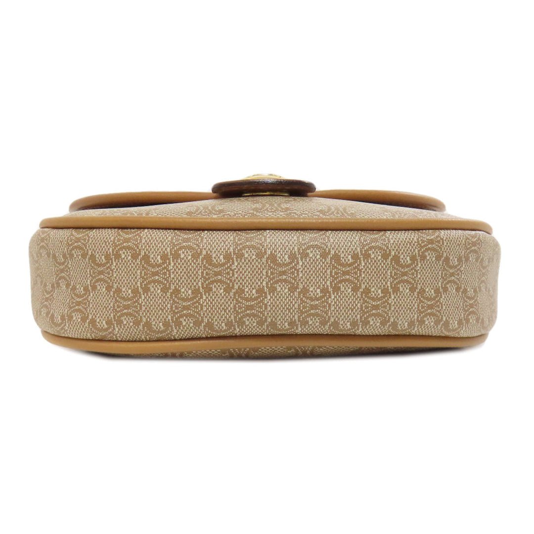 CELINE Shoulder Bag PVC beige Macadam Pattern