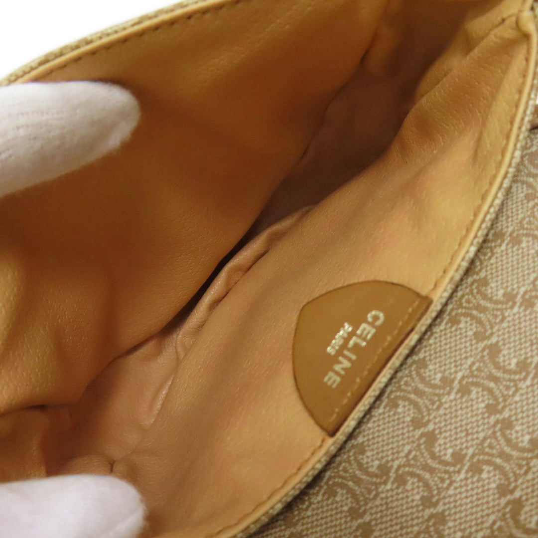 CELINE Shoulder Bag PVC beige Macadam Pattern