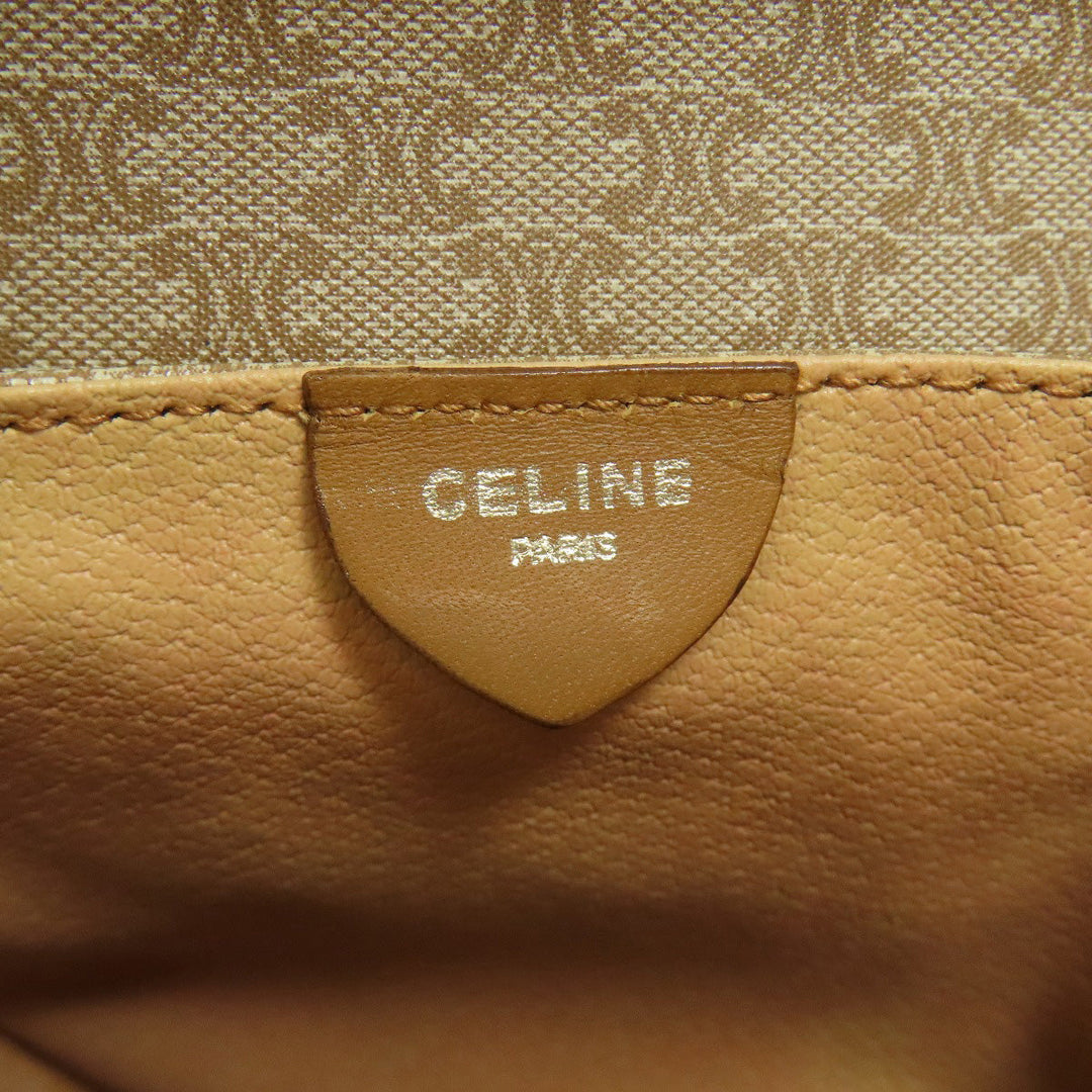 CELINE Shoulder Bag PVC beige Macadam Pattern