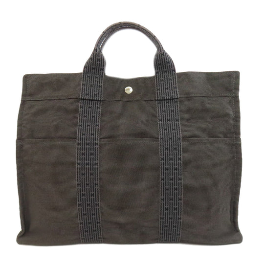 HERMES Handbag canvas gray Her LineMM Women Used Authentic