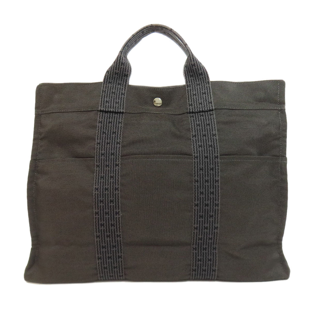 HERMES Handbag canvas gray Her LineMM Women Used Authentic