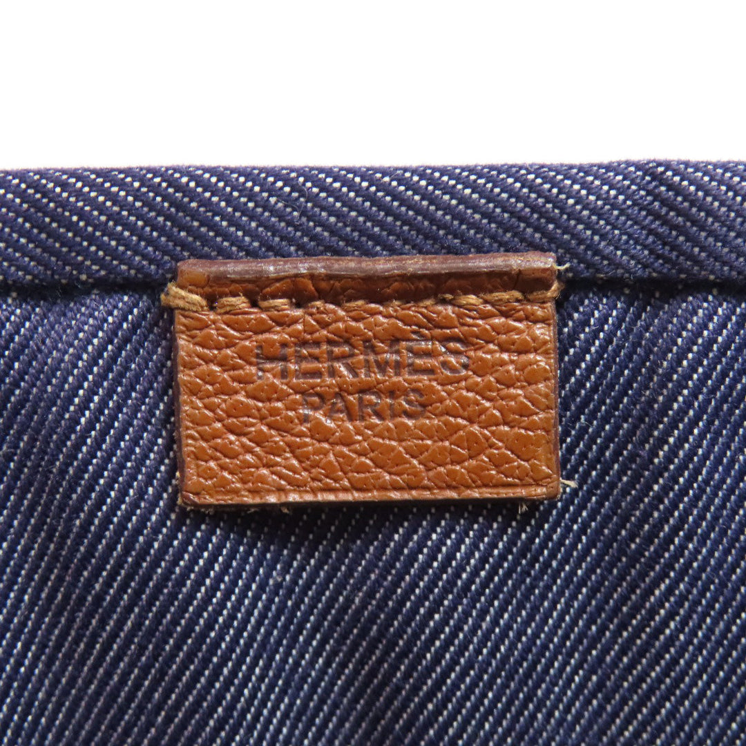 HERMES Tote Bag canvas Navy Calicut Women Used Authentic