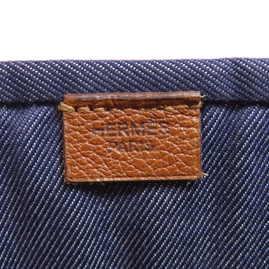 HERMES Tote Bag canvas Navy Calicut Women Used Authentic