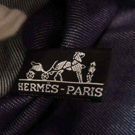 HERMES Tote Bag canvas Navy Calicut Women Used Authentic