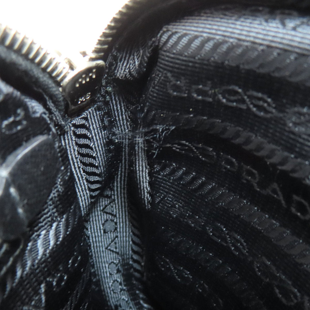 PRADA Shoulder Bag Nylon black logoMetal Women Used Authentic