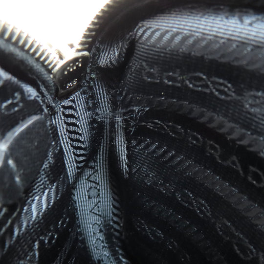 PRADA Shoulder Bag Nylon black logoMetal Women Used Authentic