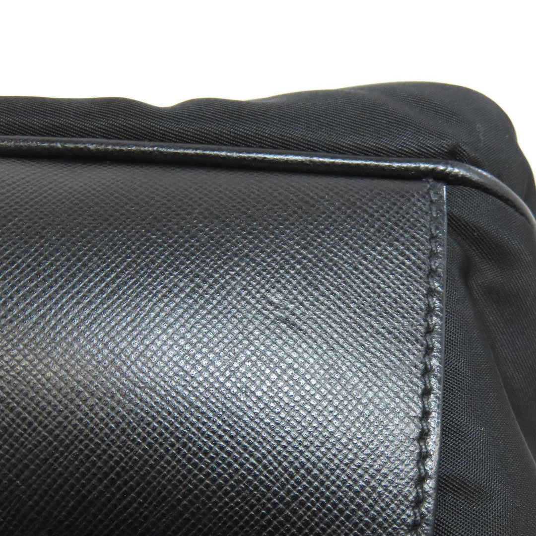 PRADA Shoulder Bag Nylon black logoMetal Women Used Authentic