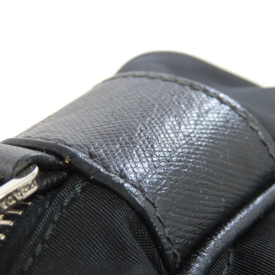 PRADA Shoulder Bag Nylon black logoMetal Women Used Authentic