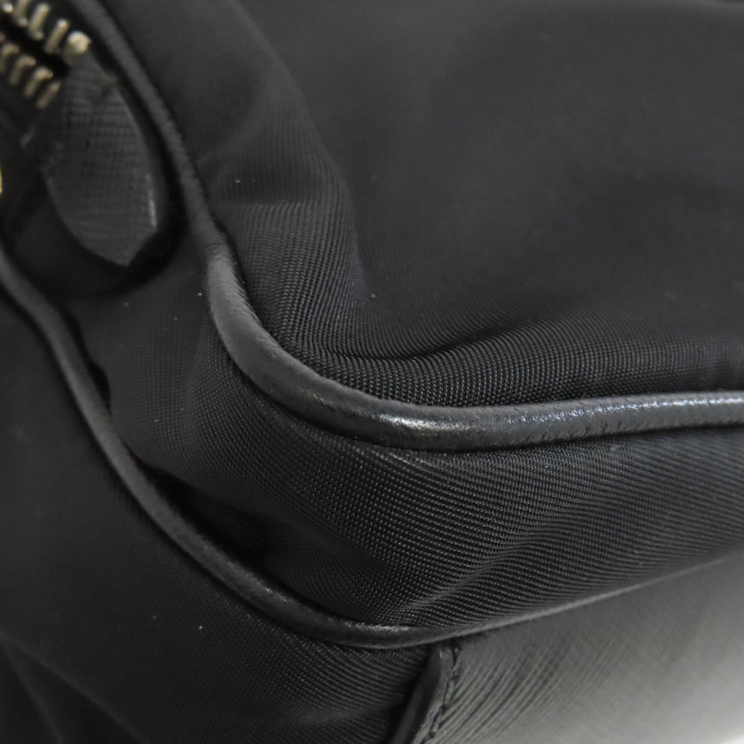 PRADA Shoulder Bag Nylon black logoMetal Women Used Authentic