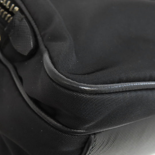 PRADA Shoulder Bag Nylon black logoMetal Women Used Authentic