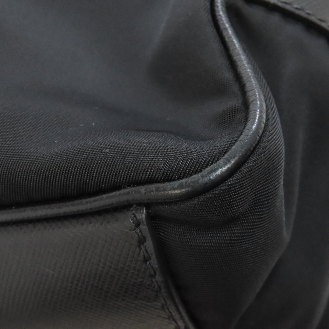 PRADA Shoulder Bag Nylon black logoMetal Women Used Authentic