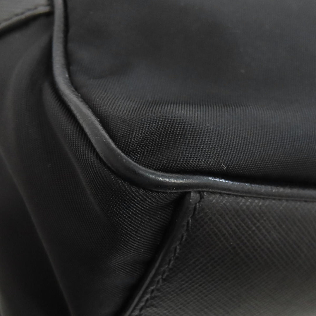 PRADA Shoulder Bag Nylon black logoMetal Women Used Authentic