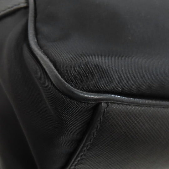 PRADA Shoulder Bag Nylon black logoMetal Women Used Authentic