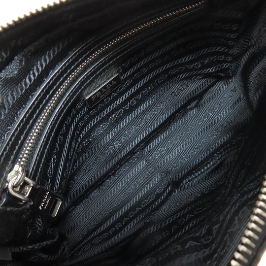 PRADA Shoulder Bag Nylon black logoMetal Women Used Authentic