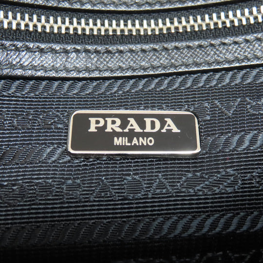 PRADA Shoulder Bag Nylon black logoMetal Women Used Authentic