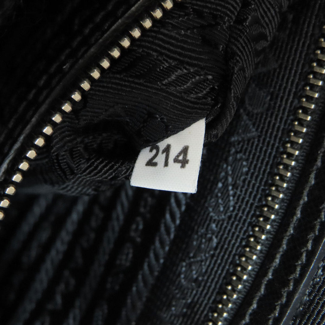 PRADA Shoulder Bag Nylon black logoMetal Women Used Authentic