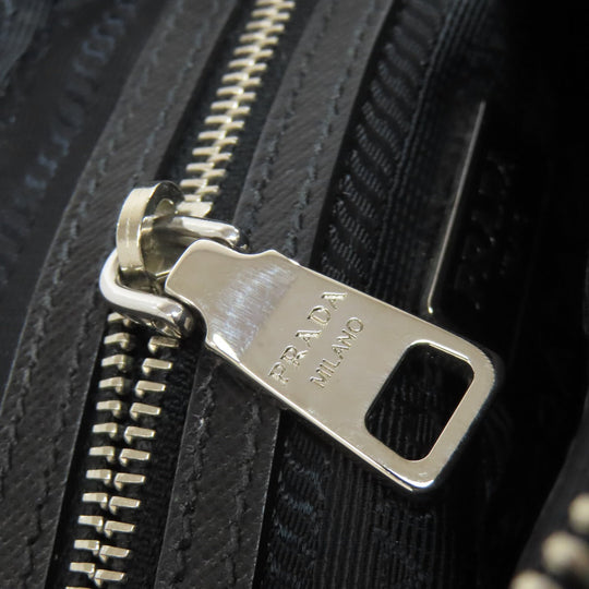 PRADA Shoulder Bag Nylon black logoMetal Women Used Authentic