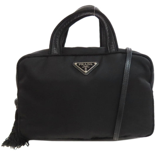 PRADA Handbag Nylon black logoMetal 2WAY