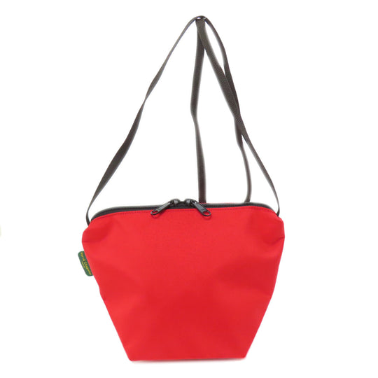 Herve Chapelier Shoulder Bag Nylon Red Simple design Women Used Authentic