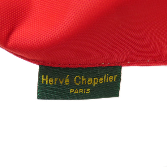 Herve Chapelier Shoulder Bag Nylon Red Simple design Women Used Authentic
