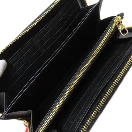 LOUIS VUITTON Long Wallet Purse M69698 Ann Platt black LV Crafty Zippy Wallet Women Used Authentic