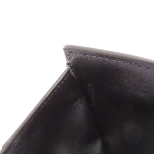 CELINE Bifold Wallet Calfskin black logo Women Used Authentic