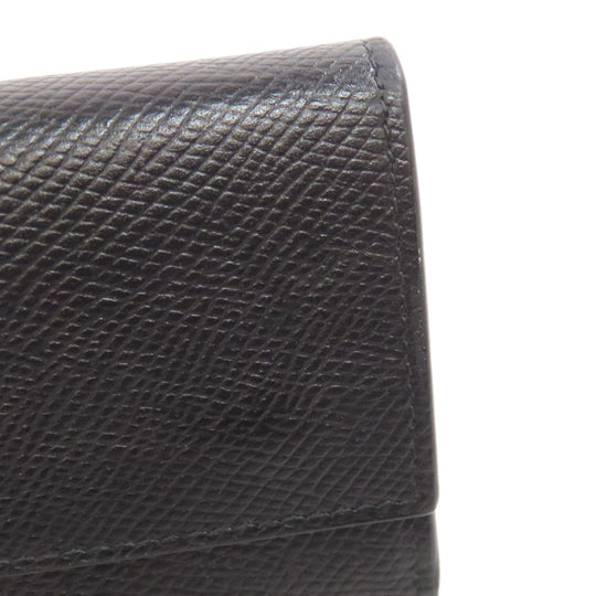 CELINE Bifold Wallet Calfskin black logo Women Used Authentic