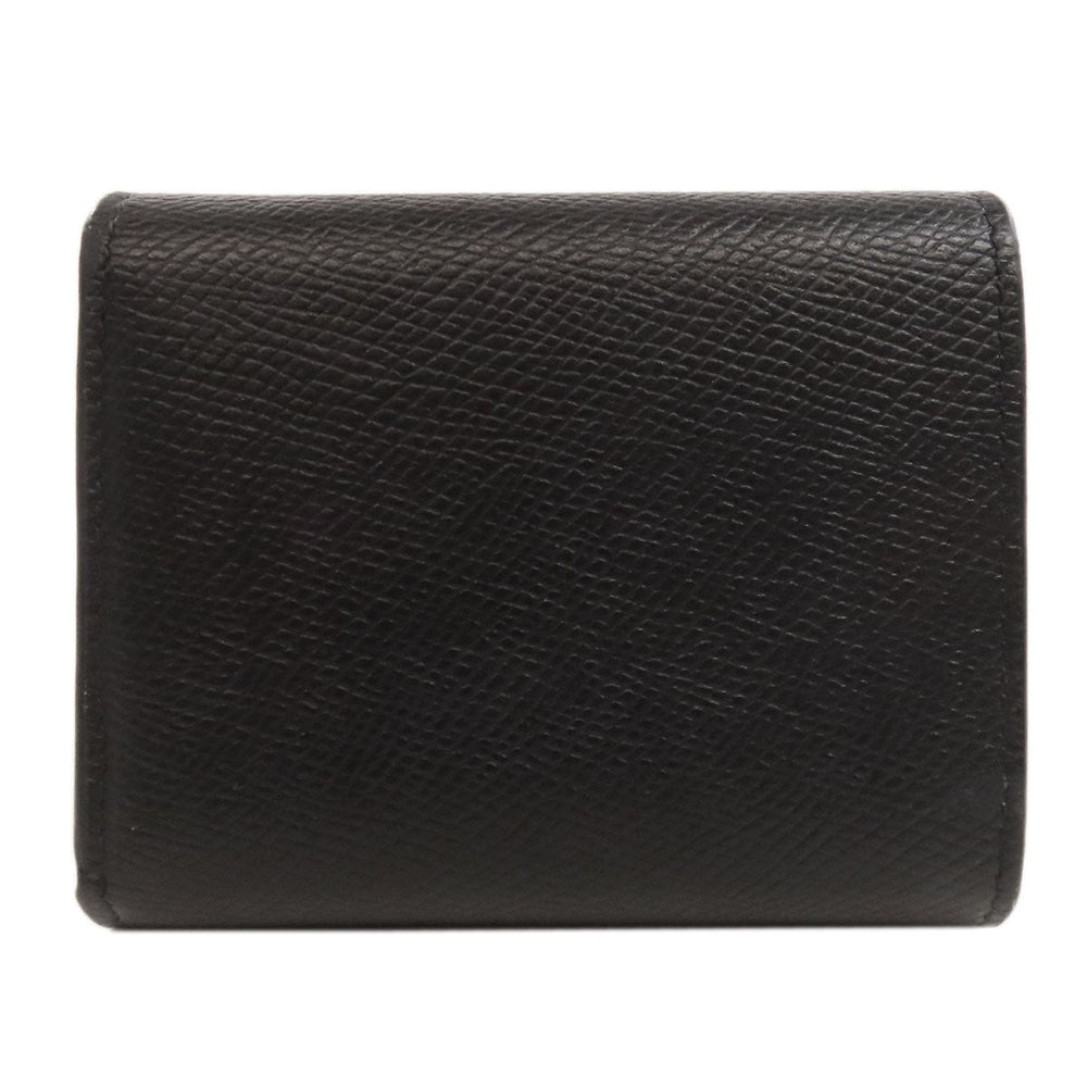 CELINE Bifold Wallet Calfskin black logo Women Used Authentic