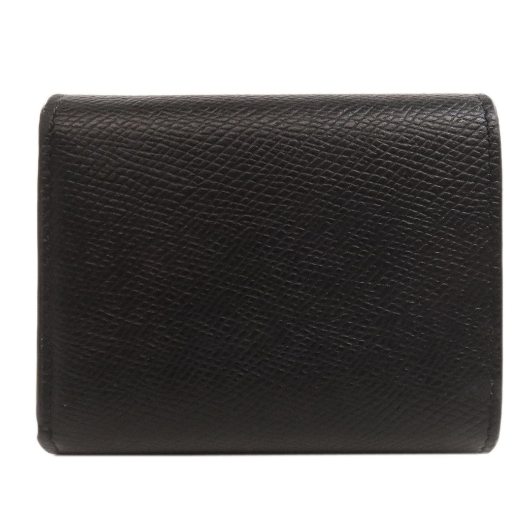 CELINE Bifold Wallet Calfskin black logo Women Used Authentic