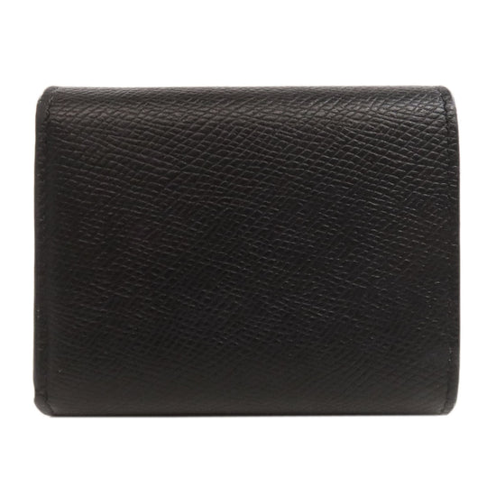 CELINE Bifold Wallet Calfskin black logo Women Used Authentic