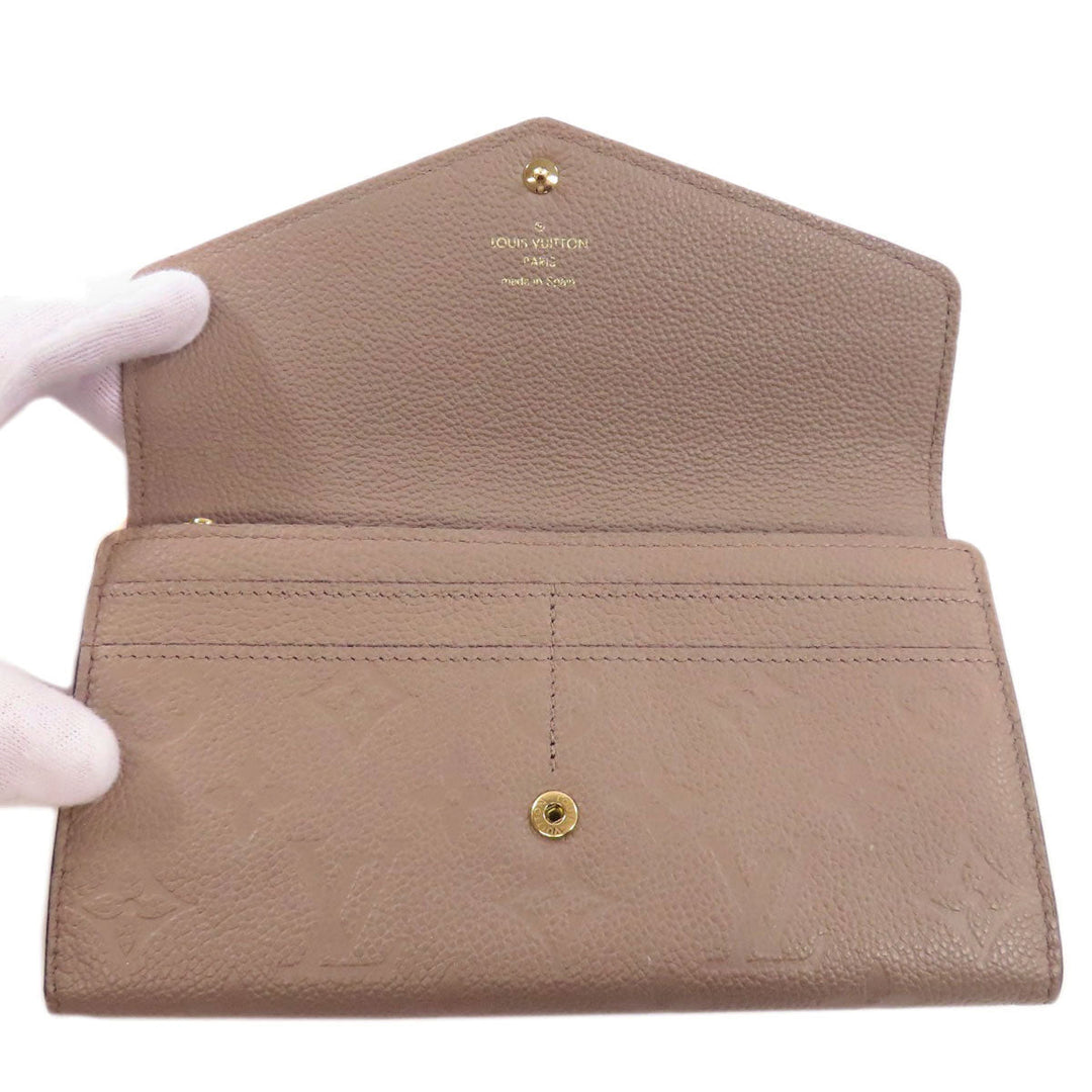 LOUIS VUITTON Long Wallet Purse M68708 Ann Platt beige Portefeuille Sara Women Used Authentic