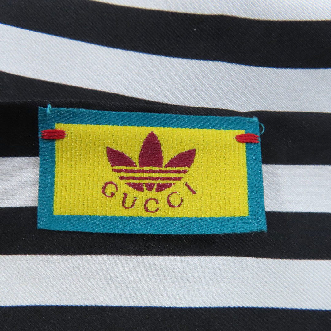 GUCCI scarf 703568 silk black adidas collaboration Women Used Authentic