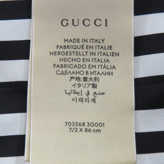 GUCCI scarf 703568 silk black adidas collaboration Women Used Authentic